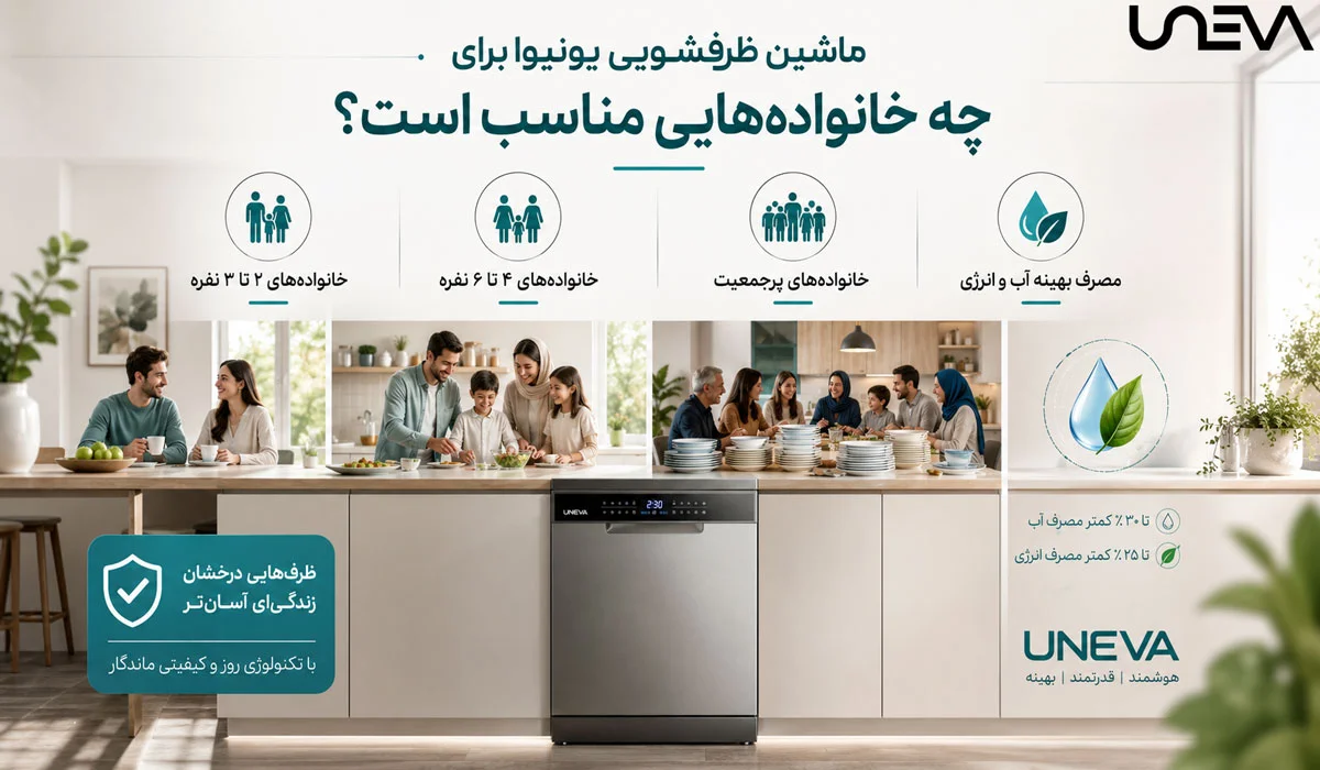 ماشین ظرفشویی یونیوا برای چه خانوادههایی مناسب است